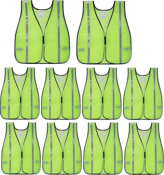 SIFE 1 Pack High Visibility Reflective Safety Vest,Made from Breathable and Neon Yellow Mesh Fabric,light weight for Man and Woman(Yellow-White, 1 pack)